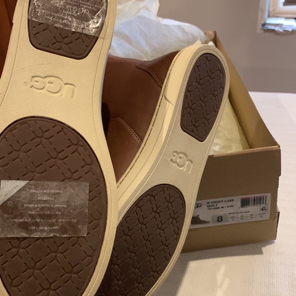 UGG Croft Luxe sneaker boot with leather outer and genuine shearling chestnut 8 - Picture 3 of 4